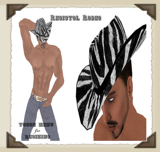 *DD*Resistol Rodeo White Zebra Cowboy Hat