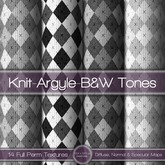 {L} Knit-Argyle-B&W Tones