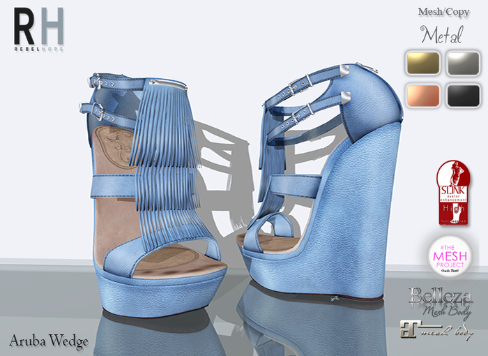 !Rebel Hope - Aruba Mesh Wedge Blue