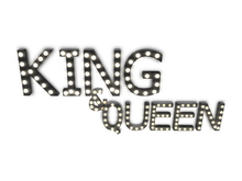 [Px] "KING & QUEEN" Illuminated Light Bulbs Sign