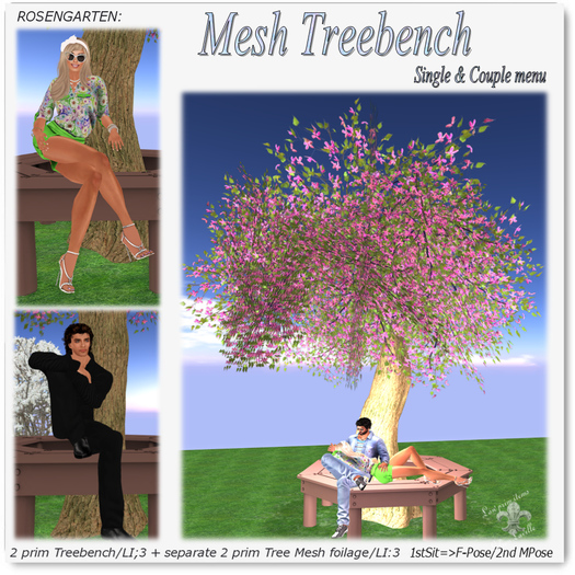 MESH TREEBENCH + Mesh Foilage Tree Single/Couple Menu