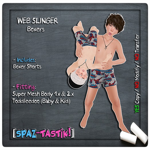 [Spaz] UNPACK HUD - *SMB/TD* Web Slinger Boxers [ADD ME]