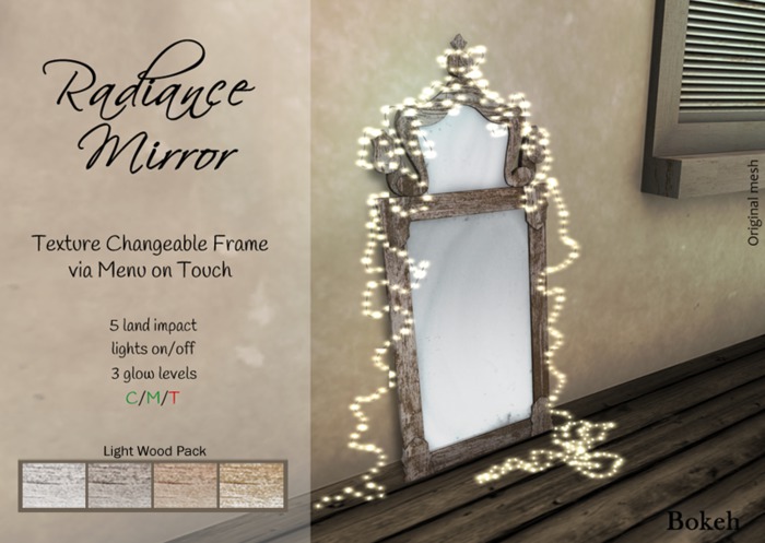 Bokeh - Radiance Mirror "Light wood" (Wear to unpack)
