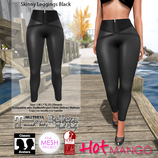 *Hot Mango* Skinny Leggings Black