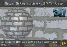 JU Bricks Before plastering 3D Textures Full Perm