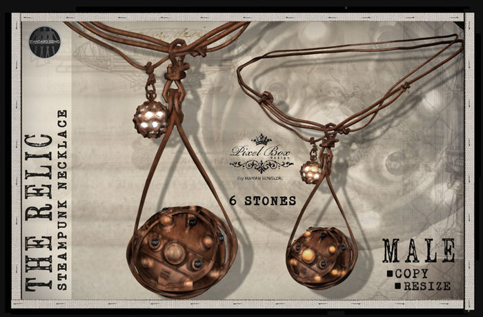 PIXEL BOX - Steampunk Necklace The Relic - man - (b)