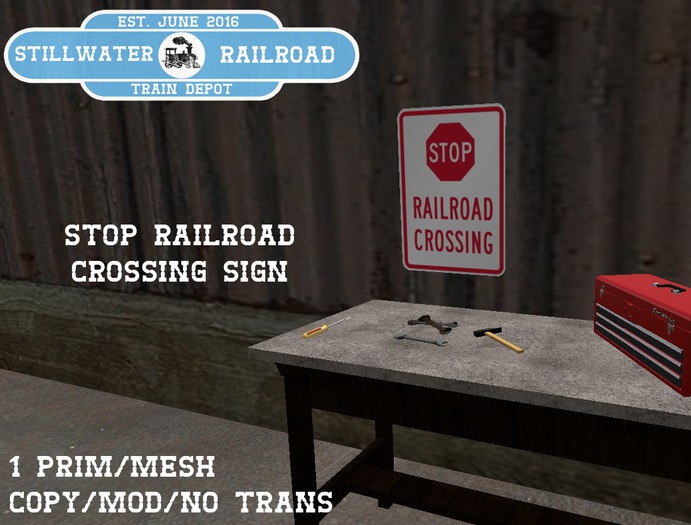 ~*SR*~ Stop Railroad Crossing Sign [Boxed]
