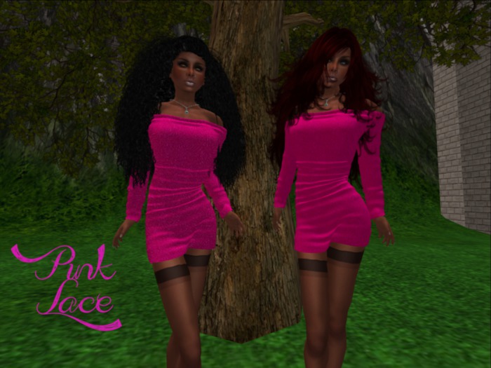 Pink Lace_Off Shoulder Ruched Dress  W/sparkle  add on