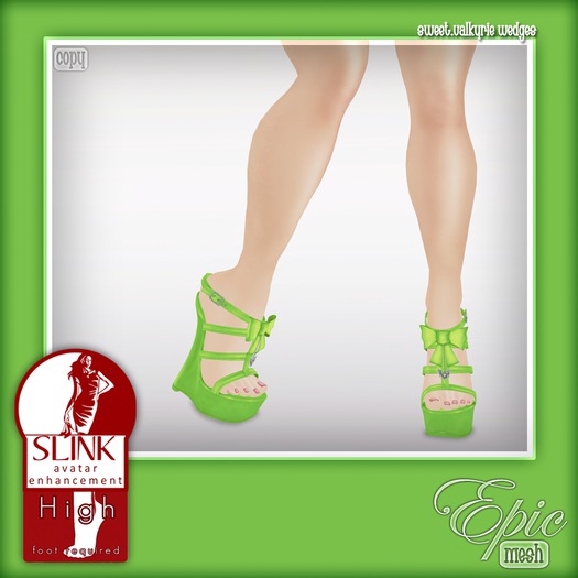 neon green wedges
