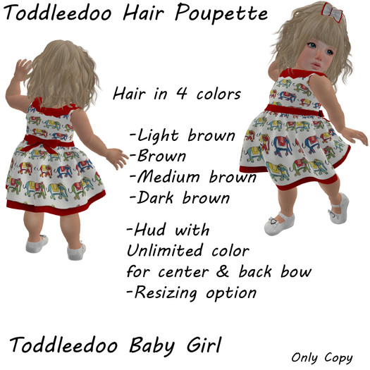 Toddleedoo Hair Poupette Brown