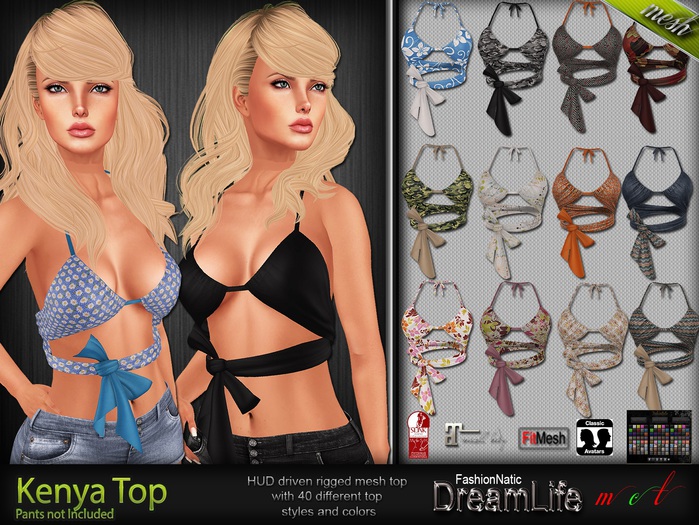 Kenya Top MESH - Maitreya Lara, Slink Physique Hourglass - HUD - DreamLife - FashionNatic