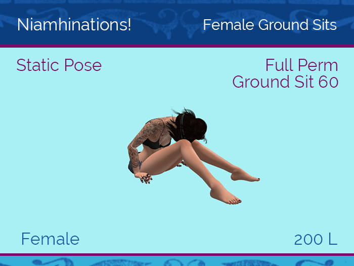 Ground Sits - OOO - Female - Full Perm Poses & Animations from Niamhinations!