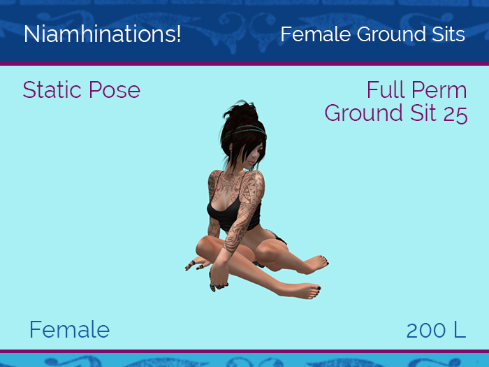 Ground Sits - OOO - Female - Full Perm Poses & Animations from Niamhinations!