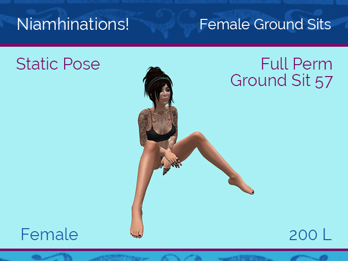 Ground Sits - OOO - Female - Full Perm Poses & Animations from Niamhinations!