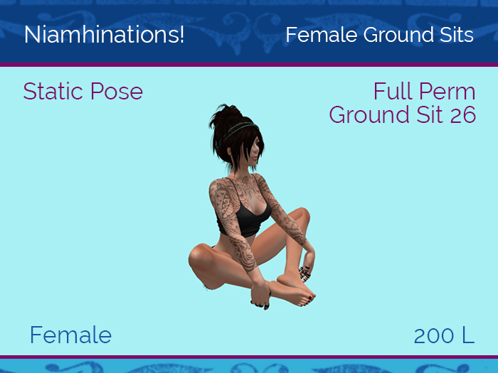 Ground Sits - Ground Sit 26 - Female - Full Perm Poses & Animations from Niamhinations!