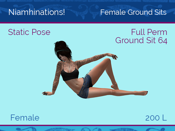 Ground Sits - OOO - Female - Full Perm Poses & Animations from Niamhinations!