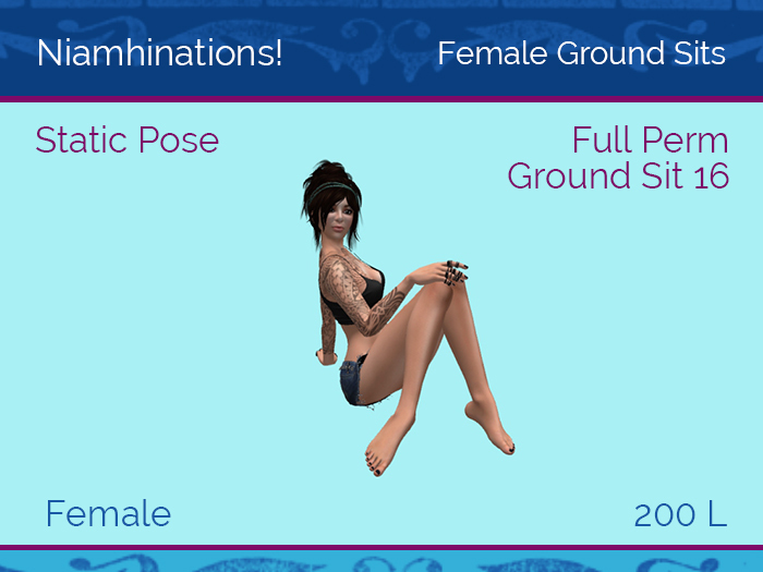 Ground Sits - OOO - Female - Full Perm Poses & Animations from Niamhinations!