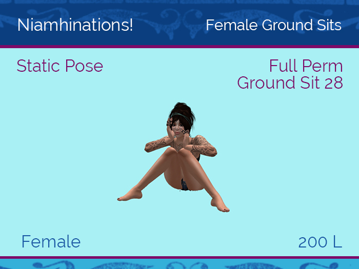 Ground Sits - OOO - Female - Full Perm Poses & Animations from Niamhinations!