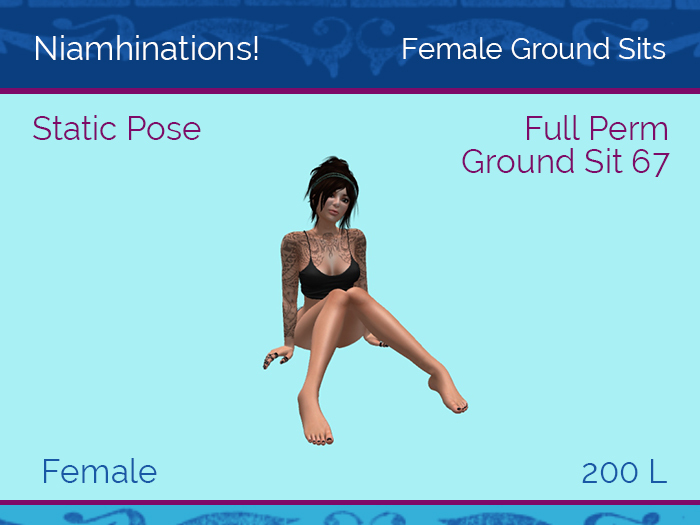 Ground Sits - OOO - Female - Full Perm Poses & Animations from Niamhinations!
