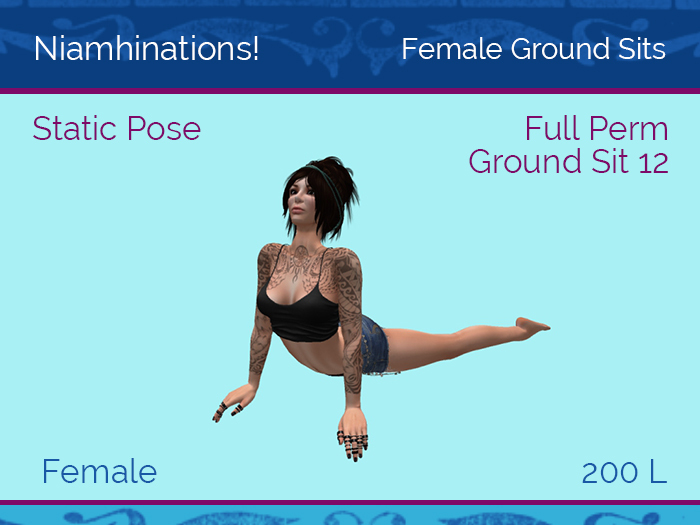 Ground Sits - OOO - Female - Full Perm Poses & Animations from Niamhinations!