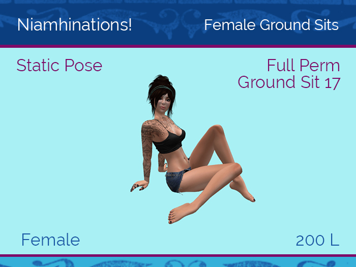 Ground Sits - OOO - Female - Full Perm Poses & Animations from Niamhinations!
