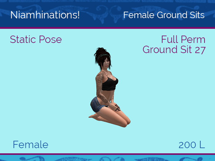 Ground Sits - OOO - Female - Full Perm Poses & Animations from Niamhinations!