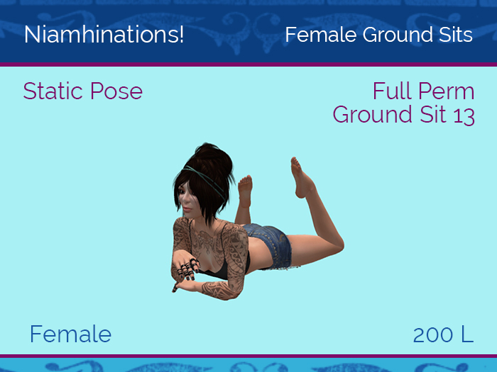 Ground Sits - OOO - Female - Full Perm Poses & Animations from Niamhinations!