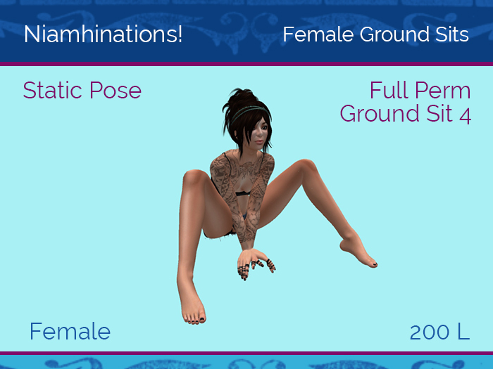 Ground Sits - OOO - Female - Full Perm Poses & Animations from Niamhinations!