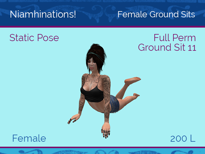 Ground Sits - OOO - Female - Full Perm Poses & Animations from Niamhinations!