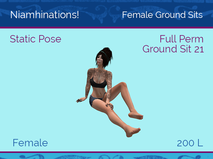Ground Sits - OOO - Female - Full Perm Poses & Animations from Niamhinations!