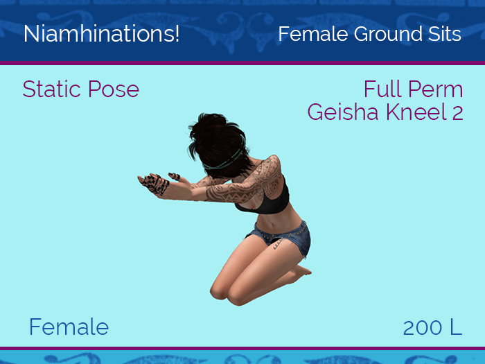 Ground Sits - OOO - Female - Full Perm Poses & Animations from Niamhinations!