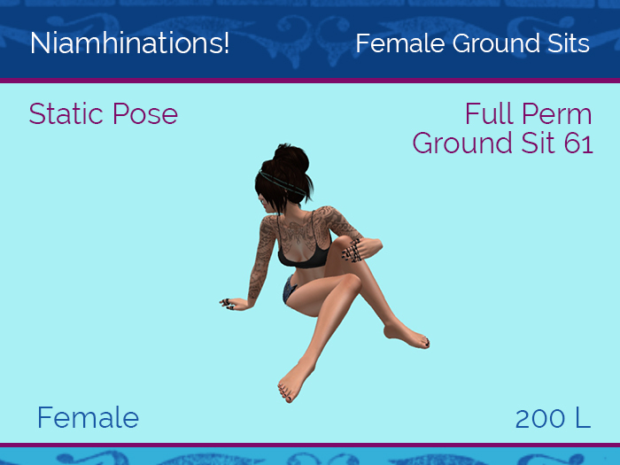 Ground Sits - Ground Sit 61 - Female - Full Perm Poses & Animations from Niamhinations!