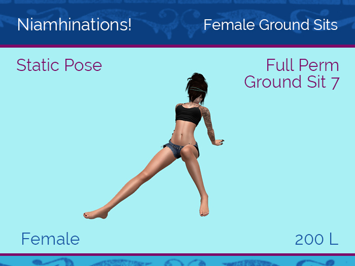Ground Sits - OOO - Female - Full Perm Poses & Animations from Niamhinations!