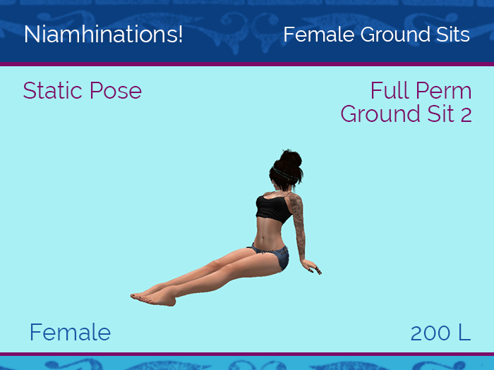 Ground Sits - OOO - Female - Full Perm Poses & Animations from Niamhinations!