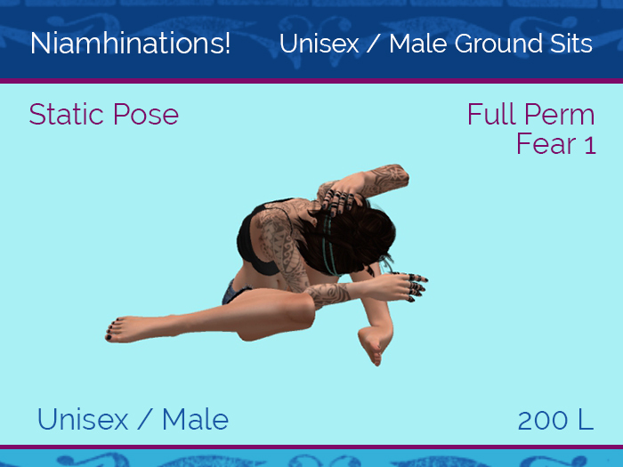 Ground Sits - Fear 1 - Unisex - Full Perm Poses & Animations from Niamhinations!