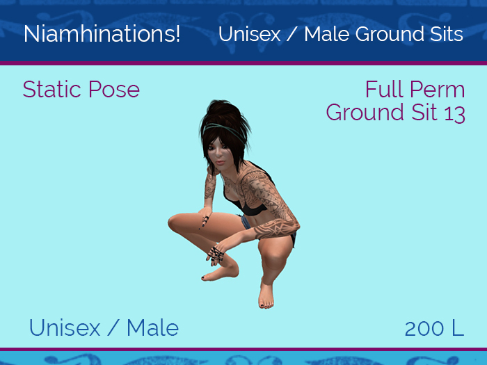 Ground Sits - Ground Sit 13 - Unisex - Full Perm Poses & Animations from Niamhinations!