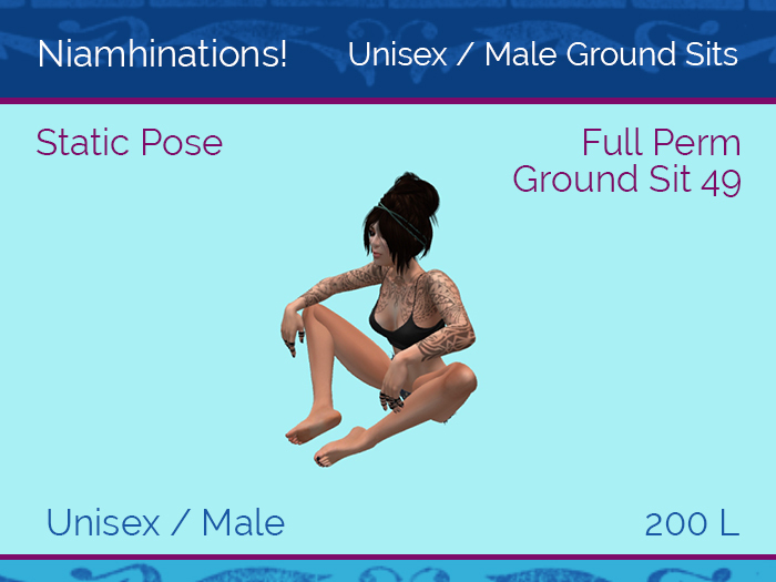 Ground Sits - Ground Sit 49 - Unisex - Full Perm Poses & Animations from Niamhinations!