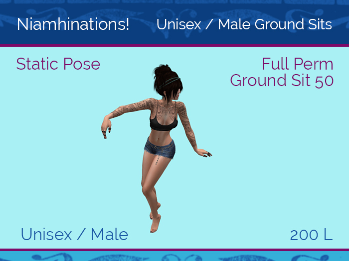 Ground Sits - Ground Sit 50 - Unisex - Full Perm Poses & Animations from Niamhinations!