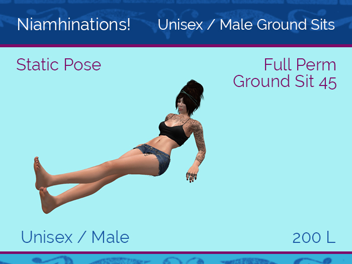 Ground Sits - Ground Sit 45 - Unisex - Full Perm Poses & Animations from Niamhinations!