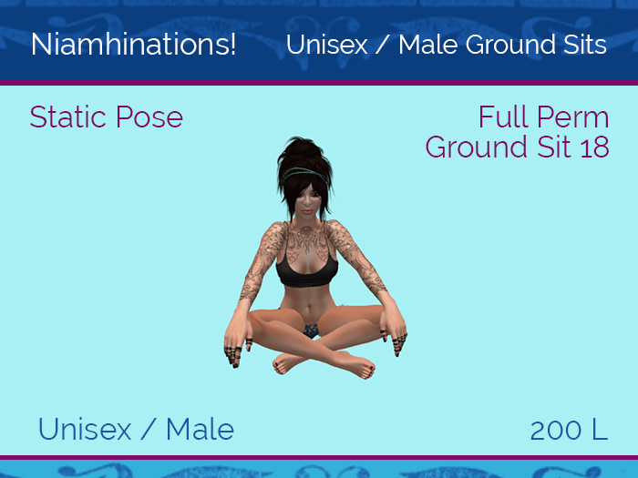 Ground Sits - Ground Sit 18 - Unisex - Full Perm Poses & Animations from Niamhinations!