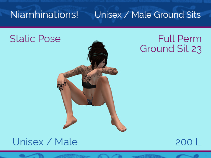 Ground Sits - Ground Sit 23 - Unisex - Full Perm Poses & Animations from Niamhinations!