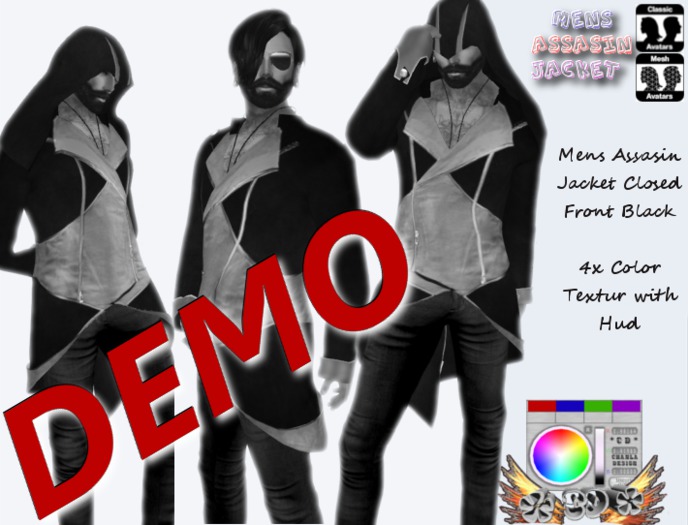 Mens Assasin Jacket  Black (Mesh) Paket DEMO