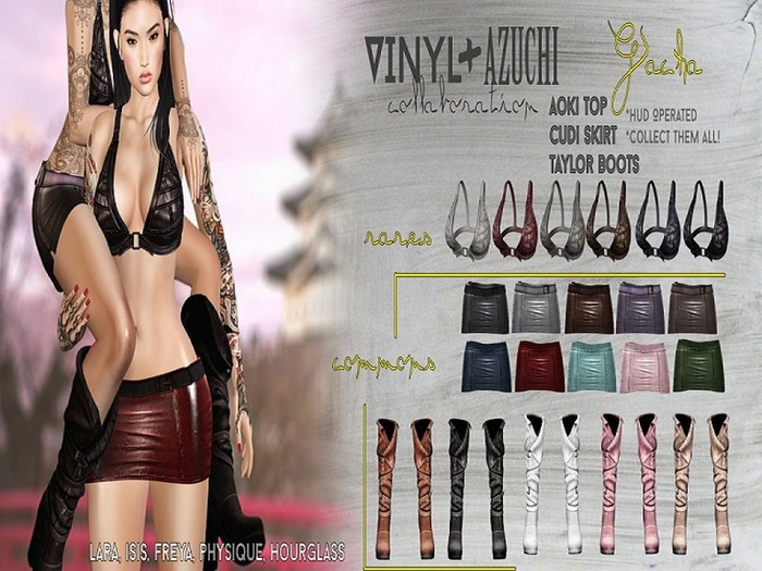 Vinyl + Azuchi- Cudi Skirt Pak Maitreya Blue