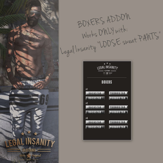 Legal Insanity - loose sweats boxer addon STAR **HUD**