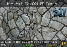 JU Stone Wall Tile 003 3D Textures Full Perm