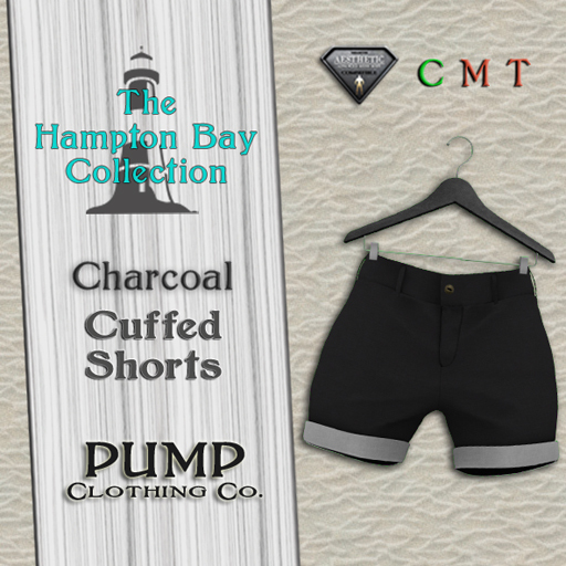 Charcoal Rolled Cuff Shorts - Aesthetic
