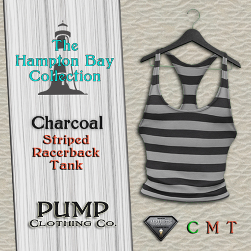 Charcoal Striped Racerback Tank - Aesthetic