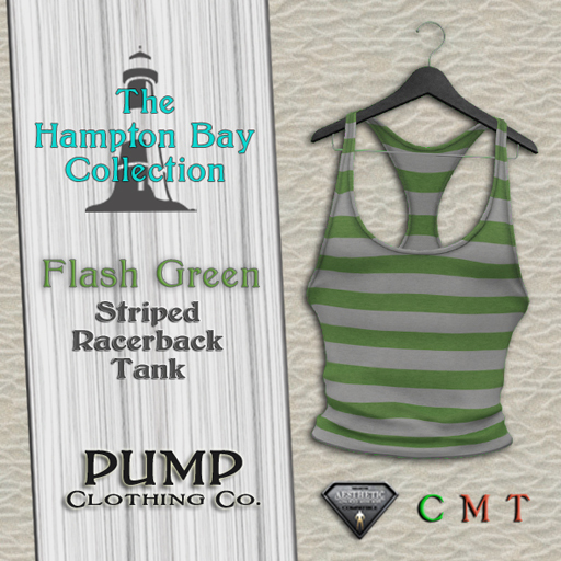 Flash Green Striped Racerback Tank - Aesthetic