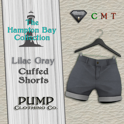 Lilac Gray Rolled Cuff Shorts - Aesthetic