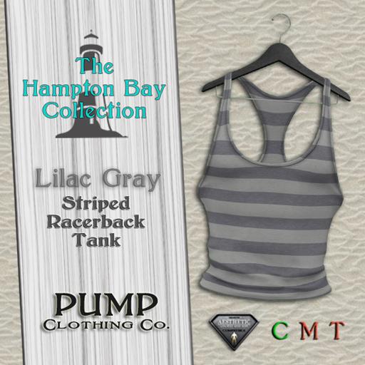 Lilac Gray Striped Racerback Tank - Aesthetic